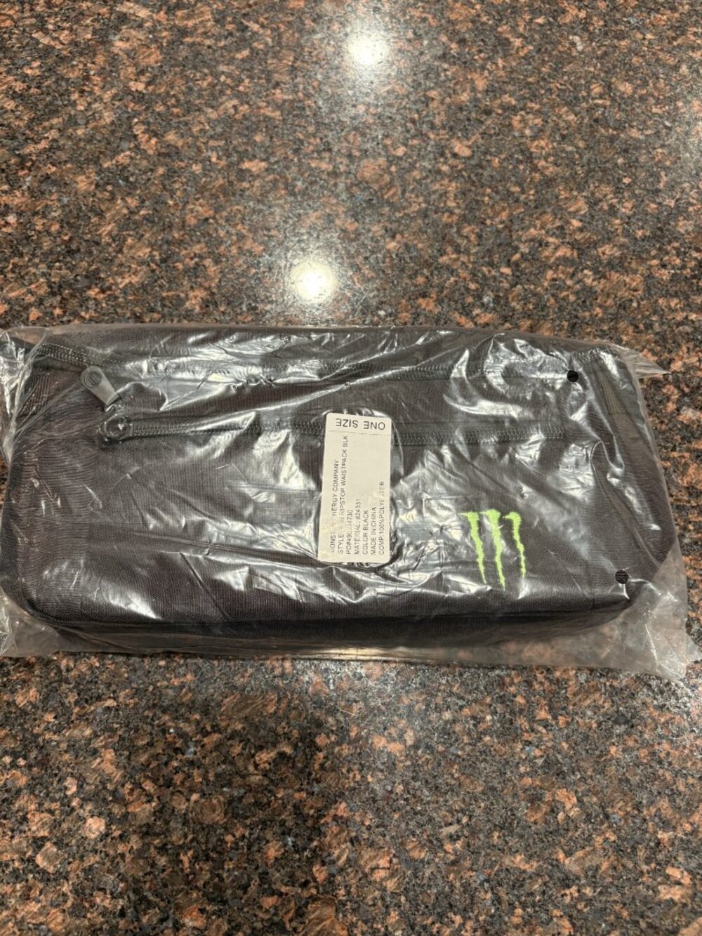 Monster Energy Black Ripstop Waistpack Bag Zipper Pockets -NEW, HARD TO FIND!
